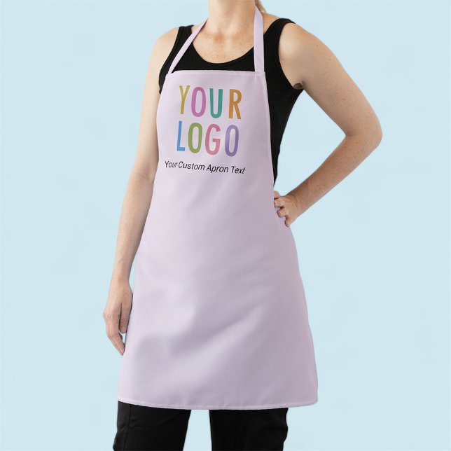Delantal personalizado morado lila con logo impres (MISOOK Lilac Purple Apron with Logo)