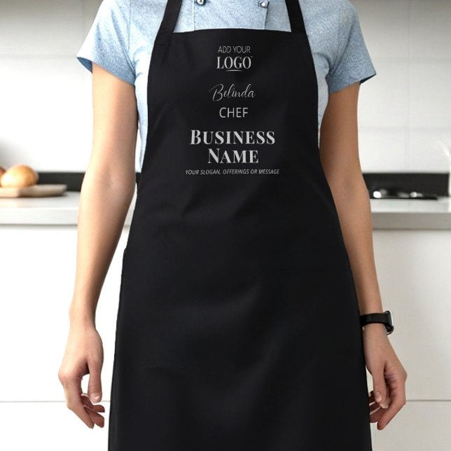 Delantal Personalizado negro logotipo de negocios Título de (Subido por el creador)