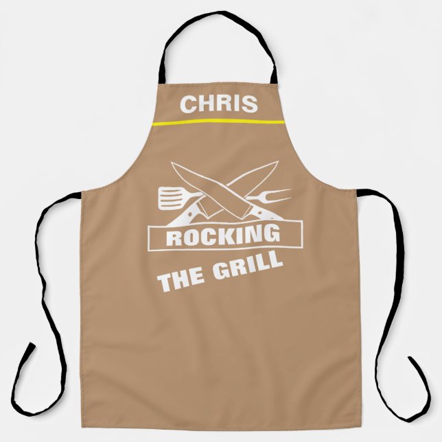 Delantal Personalizado Nombre Chef Personalizado Rock The G (Anverso)