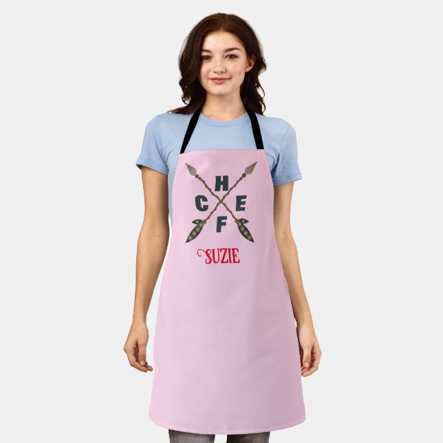 Delantal Personalizado Nombre del chef Mujeres Personalizad (Gastado)