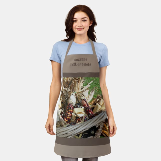 Delantal Personalizado país de cesta de mimbre de maíz indi (Gastado)
