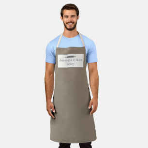 Delantal Personalizado Panadería Nombre Chef Taupe o Apron 