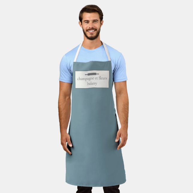Delantal Personalizado Panadería Nombre Piedra Azul Chef o  (Gastado)