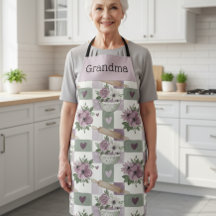 Delantal personalizado para abuela con estampado f