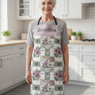 Delantal personalizado para abuela con estampado f