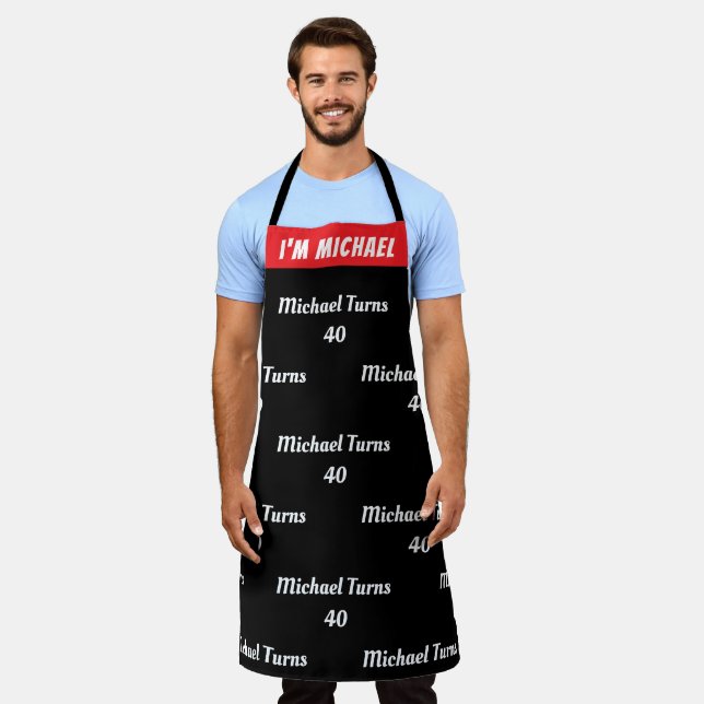 Delantal personalizado para cumpleaños - ¡Nombre y (Gastado)