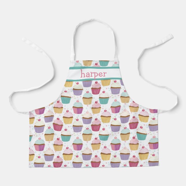 Delantal personalizado para cupcakes para niños (Anverso)