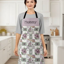 Delantal personalizado para mamá con estampado flo