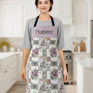 Delantal personalizado para mamá con estampado flo