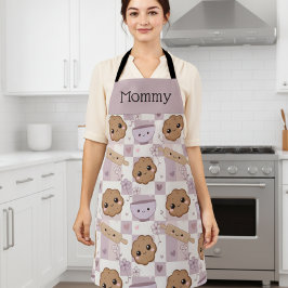 Delantal Personalizado para Mamá Kawaii Cookie Gin