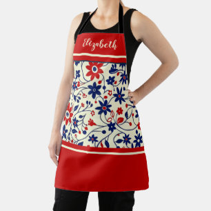 Delantal Personalizado para Mamá Rojo Blanco Azul