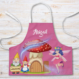 Delantal personalizado para niños con hadas y gnom