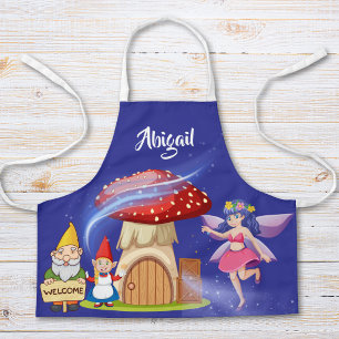Delantal personalizado para niños de hada y gnomo 