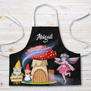 Delantal personalizado para niños de hada y gnomo 
