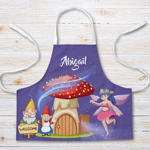 Delantal personalizado para niños de hada y gnomo