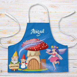 Delantal personalizado para niños de hada y gnomo