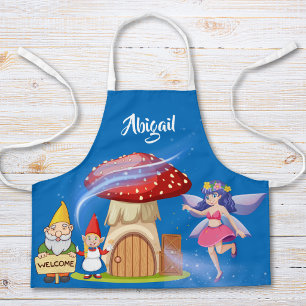 Delantal personalizado para niños de hada y gnomo