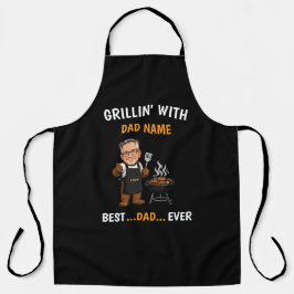 Delantal Personalizado para Papá BBQ | Nombre de P