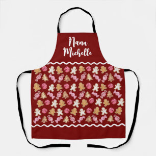 Delantal Personalizado Para Su Fun Gingerbread Pattern Baki