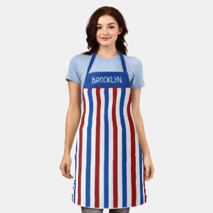 Delantal Personalizado Patriótico Rojo Blanco y Azul