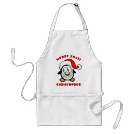 Delantal Personalizado Penguin Santa Claus