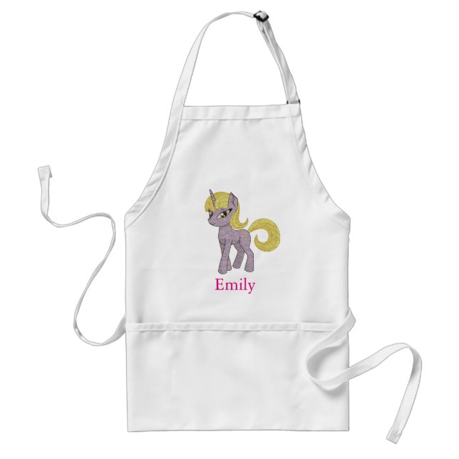 Delantal Personalizado personalizado Cute unicorn con Pony (Frente)