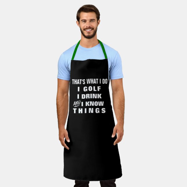 Delantal Personalizado Personalizado Funny Mens Golfer Chef (Gastado)