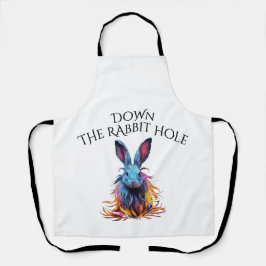 Delantal Personalizado por el conejo azul del agujero de co