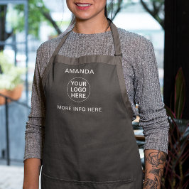 Delantal Personalizado Profesional Gris limpio con el logot