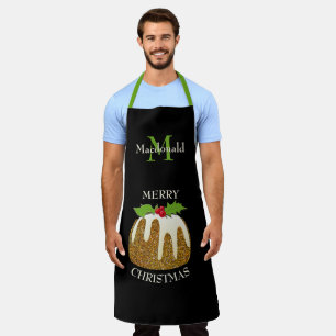 Delantal Personalizado   PURPURINA Pudding Black   NAVIDADE