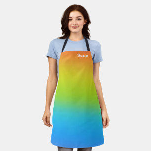 Delantal Personalizado Ranbow Chef Baker Nombre personaliza