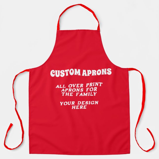 Delantal Personalizado Red Kitchen Apron Diseño Personaliza (Anverso)
