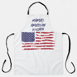 Delantal Personalizado Red & Navy Bandera Americana Cocina 