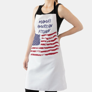 Delantal Personalizado Red & Navy Bandera Americana Cocina 