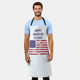 Delantal Personalizado Red & Navy Bandera Americana Cocina 
