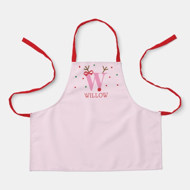 Delantal Personalizado Reno Inicial W para Niñas  (Anverso)