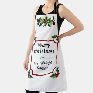 Delantal Personalizado restaurante Feliz Navidad