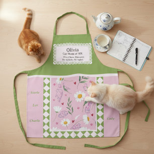 Delantal Personalizado Retro Rosa Verde Mamá de Ga