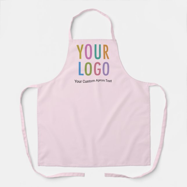 Delantal personalizado rosa con logotipo de la emp (Anverso)