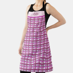 Delantal Personalizado rosado monogramo Iniciales Apron