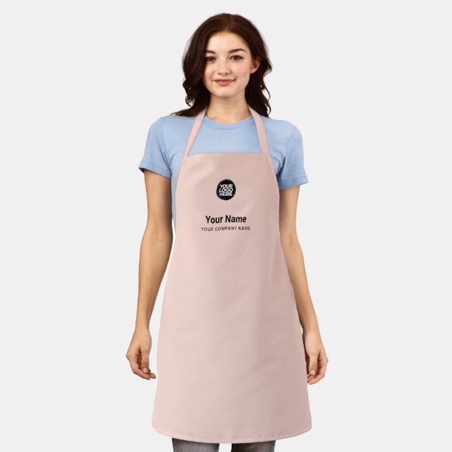 Delantal Personalizado Rubor Nombre de empleado rosa Apron  (Gastado)