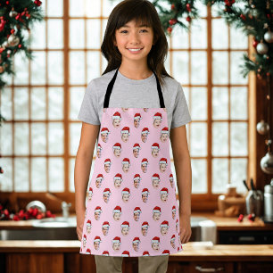 Delantal Personalizado Santa Hat Face Navidades regalo 2 fo