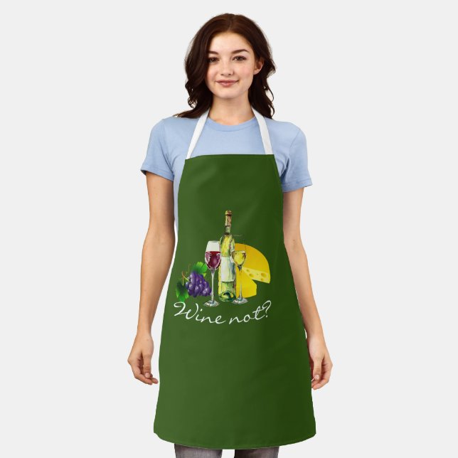 Delantal Personalizado Sassy Sassy Clever Wine Pun "Wine No (Gastado)