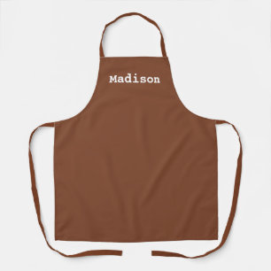 Delantal Personalizado sepia nombre blanco monograma delant