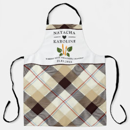 Delantal Personalizado Texto, acuarela Cocina