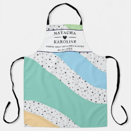 Delantal Personalizado Texto, acuarela Cocina