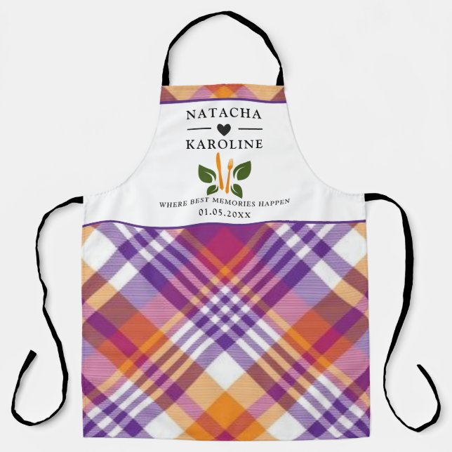 Delantal Personalizado Texto, acuarela Cocina (Anverso)