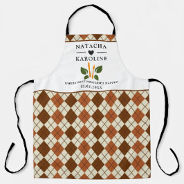 Delantal Personalizado Texto, acuarela Cocina