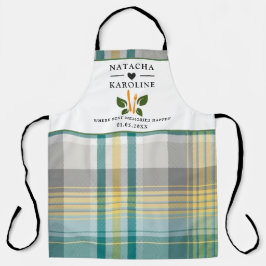 Delantal Personalizado Texto, acuarela Cocina