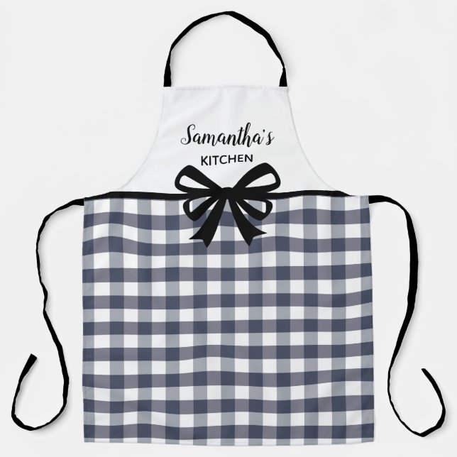 Delantal Personalizado Texto negro Búfalo blanco trenzado C (Anverso)